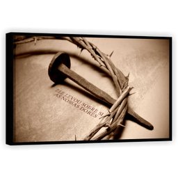 Quadro Decorativo Canvas Moldura Grande Filete Jesus Cristo Versículos Gg - 5