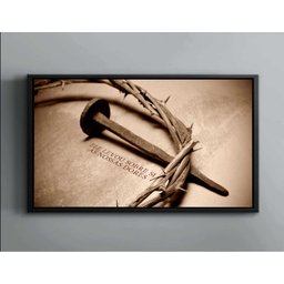 Quadro Decorativo Canvas Moldura Grande Filete Jesus Cristo Versículos Gg - 3