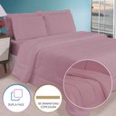 Ver imagem 2 de Edredom Casal Queen 6 Peças Fino para Verão Função Cobre Leito Rosê Casa Dona