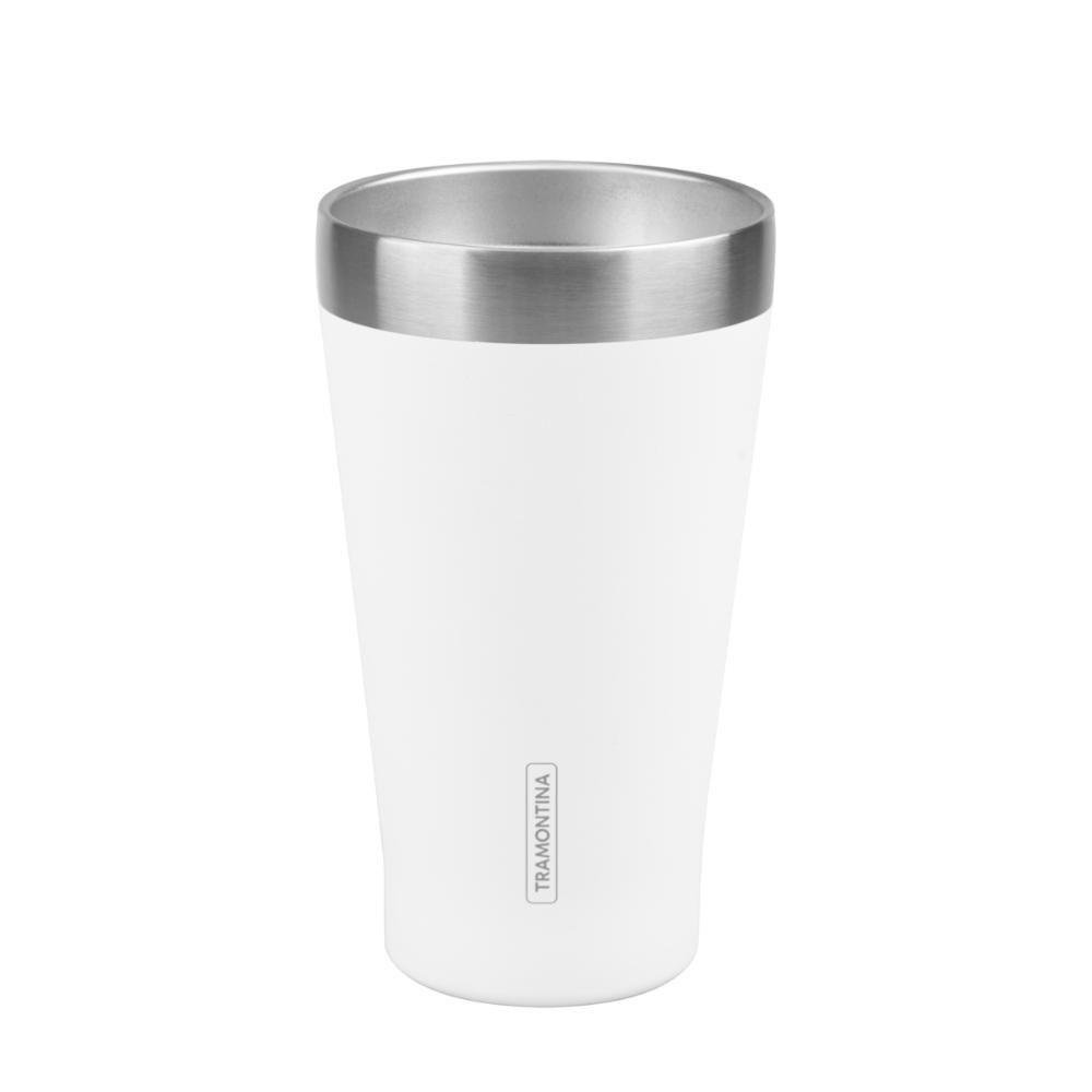 Copo Térmico Tramontina Exata em Aço Inox Branco sem Tampa 550 Ml - 1