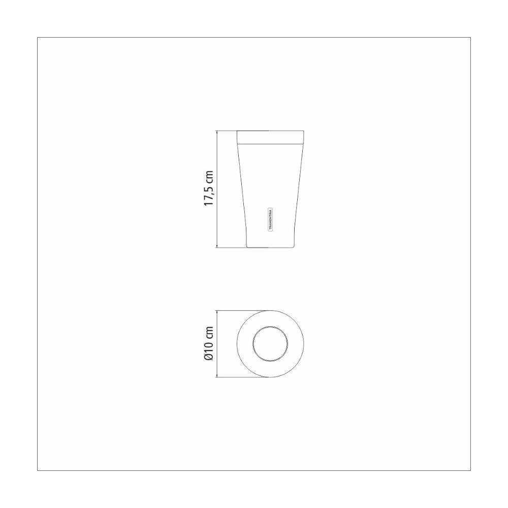 Copo Térmico Tramontina Exata em Aço Inox Branco sem Tampa 550 Ml - 2