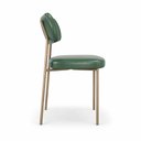 Ver imagem 4 de Kit 2 Cadeiras Sala de Jantar Lisa Pés Champanhe PU Verde m² - Monari Design