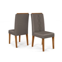 Conjunto Sala de Jantar Mesa Redonda Tampo de Vidro com 4 Cadeiras Kiara - 4