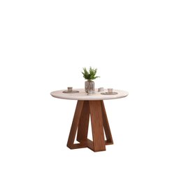 Conjunto Sala de Jantar Mesa Redonda Tampo de Vidro com 4 Cadeiras Kiara - 2