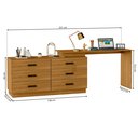 Ver mais imagens de Escrivaninha Mesa Escritório em L com Cômoda Leonie 6 Gavetas 138cm Yescasa Freijó