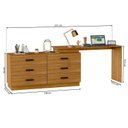 Ver imagem 5 de Escrivaninha Mesa Escritório em L com Cômoda Leonie 6 Gavetas 138 cm Yescasa Freijó Marrom