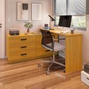 Ver imagem 4 de Escrivaninha Mesa Escritório em L com 6 Gavetas Cômoda Leonie Yescasa