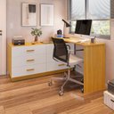 Ver imagem 4 de Escrivaninha Mesa Escritório em L com 6 Gavetas Cômoda Leonie Yescasa