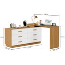 Ver mais imagens de Escrivaninha Mesa Escritório em L com 6 Gavetas Cômoda Leonie Yescasa