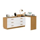 Ver imagem 6 de Escrivaninha Mesa Escritório em L com 6 Gavetas Cômoda Leonie Yescasa