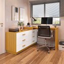 Ver imagem 1 de Escrivaninha Mesa Escritório em L com 6 Gavetas Cômoda Leonie Yescasa