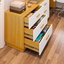 Ver mais imagens de Escrivaninha Mesa Escritório em L com Cômoda Leonie 6 Gavetas 138 cm Yescasa Freijó e Branco Marrom