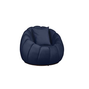Poltrona Concha + Almofada Veludo Azul Marinho