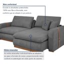 Ver imagem 6 de Sofá Cama Retrátil e Reclinável 3 Lugares Veludo Cinza França 210cm Yescasa