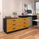 Ver imagem 4 de Escrivaninha Mesa Escritório em L com 6 Gavetas Cômoda Leonie Yescasa