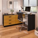Ver imagem 3 de Escrivaninha Mesa Escritório em L com 6 Gavetas Cômoda Leonie Yescasa