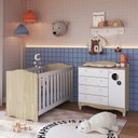 Ver imagem 1 de Conjunto Quarto de Bebê 1 Berço 1 Colchão 1 Cômoda 4 Gavetas 1 Prateleira