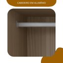 Ver mais imagens de Guarda Roupa Solteiro com Cabeceira e Baú 5 Portas 3 Gavetas Cancun Cedro