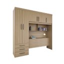 Ver imagem 3 de Guarda Roupa Solteiro com Cabeceira e Baú 5 Portas 3 Gavetas Cancun Cedro