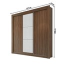 Ver imagem 4 de Guarda Roupa Casal 3 Portas de Correr Oslo Marrom/Nogueira