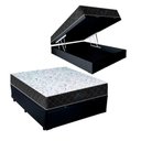 Ver imagem 1 de Cama Box Baú Casal Sintético Preto com Colchão Espuma D33 Marrocos 30cm