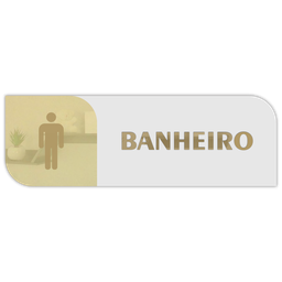 Placa de Porta Sinalização Banheiro Masculino Mdf Acrílico Jr Mdf - 2