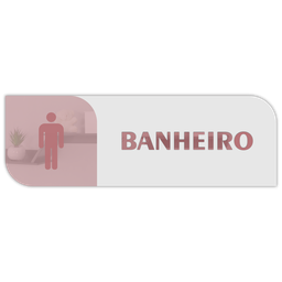 Placa de Porta Sinalização Banheiro Masculino Mdf Acrílico Jr Mdf - 3