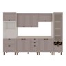 Cozinha Modulada Cristal 320 Cm Conjunto Provençal Completo Cor:fendi com Branco - 1