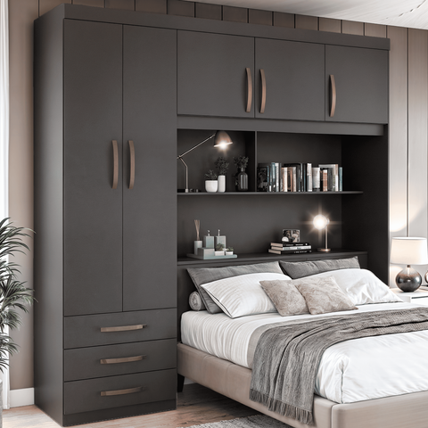 Guarda Roupa 5 Portas 3 Gavetas 1 Baú Cancun