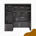 Ver imagem 5 de Guarda Roupa 5 Portas 3 Gavetas 1 Baú Cancun