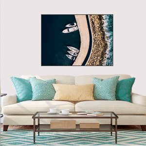 Quadro Canvas Barcos na Costa 80x1,00