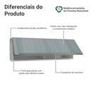 Ver imagem 4 de Armário Aéreo 100 cm 1 Porta Basculante Branco/Cinza Lux Madesa