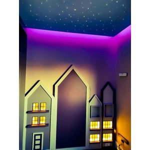 Kit Fibra Ótica Estrelado Colorido Rgb Fino 50 Pontos Teto