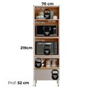 Ver imagem 4 de Cozinha Modulada 5 Pecas 270 Cm Vidro Dp2706 Nogueira Nude Prime Demartez