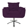 Jogo 2 Poltronas Estofada Consultório Base Giratória de Metal Opala Suede Roxo - LM DECOR - 1