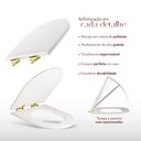 Ver imagem 5 de Assento Poliester Soft Close Carrara Preto Fosco para vaso Deca com Ferragem Dourada