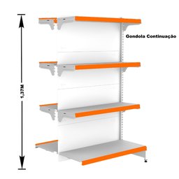 Gondola Centro 137 Fit Ate 5 Metros 1 Ponta Branco 44b Pe Laranja - 3