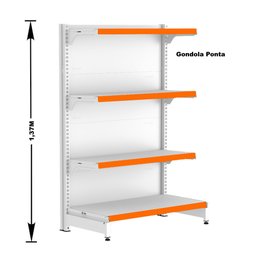 Gondola Centro 137 Fit Ate 5 Metros 1 Ponta Branco 44b Pe Laranja - 4