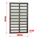 Ver imagem 4 de Porta Correr c/Trav.2F.Móv.210x200 Elite c/Fecho Aut.V.Lis.Marrom Corten Brimak