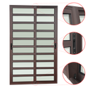 Ver imagem 3 de Porta Correr c/Trav.2F.Móv.210x200 Elite c/Fecho Aut.V.Lis.Marrom Corten Brimak