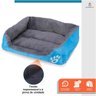 Cama Pet Pelucia Almofada Cachorros e Gatos Tam P Azul - 3
