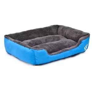 Cama Pet Pelucia Almofada Cachorros e Gatos Tam P Azul
