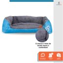 Ver imagem 2 de Cama Pet Pelucia Almofada Cachorros e Gatos Tam P Azul