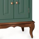 Ver imagem 3 de Gabinete para Banheiro 2 Portas com Pés Luiz Xv Dália 3057 - Verde Musgo/imbuia Glazer