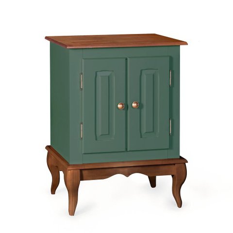 Gabinete para Banheiro 2 Portas com Pés Luiz Xv Dália 3057 - Verde Musgo/imbuia Glazer
