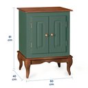 Ver imagem 5 de Gabinete para Banheiro 2 Portas com Pés Luiz Xv Dália 3057 - Verde Musgo/imbuia Glazer