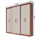 Ver imagem 4 de Guarda Roupa Casal 6 Portas 2 Gavetas Grécia Off White/Carvalho Vermontt