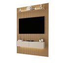 Ver imagem 4 de Painel Frisado para TV até 50 Polegadas com LED 218cm x 134cm Marrom Cinamomo/Off White Curitiba