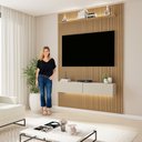 Ver imagem 6 de Painel Frisado para TV até 50 Polegadas com LED 218cm x 134cm Marrom Cinamomo/Off White Curitiba