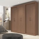 Ver imagem 1 de Guarda Roupa Casal 6 Portas 2 Gavetas Grécia com Espelho Marrom/Carvalho Vermontt
